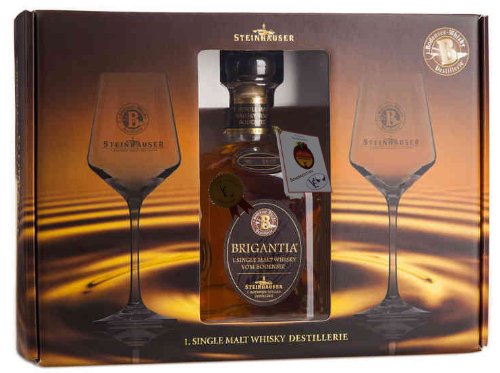 Brigantia Single Malt Whisky vom Bodensee in exklusiver Geschenk-Box m 2 Gläsern - Edition VE von Steinhauser