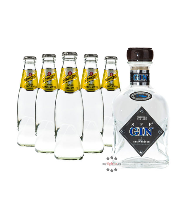 Steinhauser See Gin & Schweppes Indian Tonic Set (48 % vol., 1,7 Liter) von Steinhauser