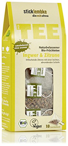 Stick Lembke Früchtetee Ingwer & Zitrone 18 x 2,5 g, Bio Stick Lembke Früchtetee Ingwer & Zitrone 18 x 2,5 g, Bio von Stick & Lembke