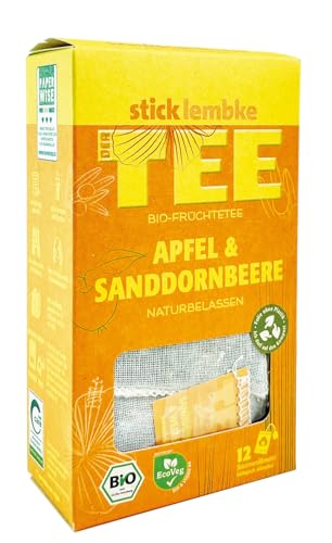 Stick Lembke Naturbelassener Bio-Früchtetee Apfel & Sanddornbeere 12 x 2,5 g von Stick & Lembke