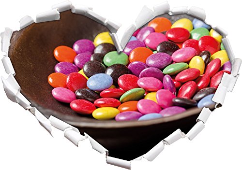 Schokolade Smarties Schoko Süßigkeiten Herzform im 3D-Look, Wand- oder Türaufkleber Format: 92x64.5cm, Wandsticker, Wandtattoo, Wanddekoratio von Stil.Zeit