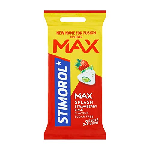 Erdbeerkalk Zuckerfreier Kaugummi | Stimorol | Max Splash Erdbeer Limettengeschmack Zuckerfrei 3 x 22g | Gesamtgewicht 66 Gramm Erdbeerkalk Zuckerfreier Kaugummi | Stimorol | Max Splash Erdbeer Limettengeschmack Zuckerfrei 3 x 22g | Gesamtgewicht 66 Gramm von Stimorol