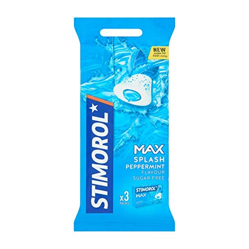 Stimorol | Max Splash Pfefferminze | 3 Packungen | Gesamtgewicht von 66gr / 2,33oz von Stimorol