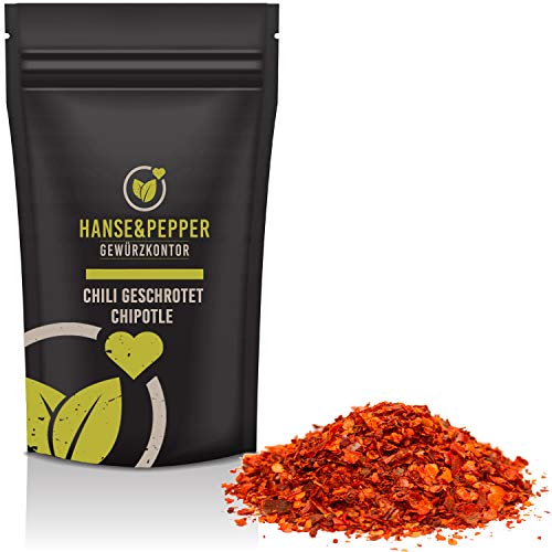 100g Chili Chipotle geschrotet geräuchert Scharf Gourmet Qualität chili smoked von Hanse&Pepper Gewürzkontor