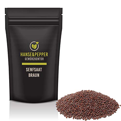 100g Senfsaat braun schwarz ganz Senfkörner Natur Gewürz geprüfte Qualität - Pro Serie von Hanse&Pepper Gewürzkontor