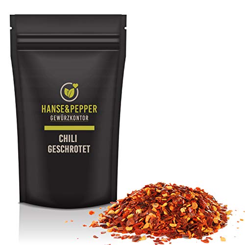 500g Chili geschrotet Chilli Flocken scharf mit Kernen in Spitzenqualität - Gourmet Serie von Hanse&Pepper Gewürzkontor