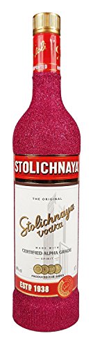 Stolichnaya Vodka 0,7l 700ml (40% Vol) - Bling Bling Glitzerflasche in hot pink -[Enthält Sulfite] von Stolichnaya