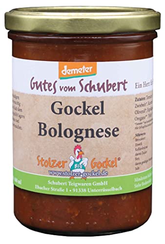 Demeter Gockel-Bolognese 400ml - „Bayerns beste Bio-Produkte“ mit „Gold“ ausgezeichnet - Hausgemacht vom fränkischen BIO-Familienbetrieb von Stolzer Gockel