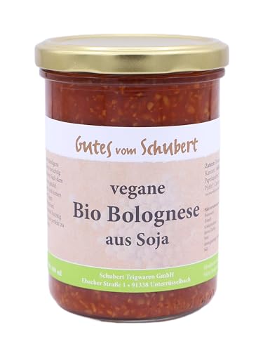 Vegane Bio Bolognese mit Soja - Schmeckt fruchtig und passt perfekt zu Nudeln - Hausgemacht vom fränkischen BIO-Familienbetrieb von Stolzer Gockel