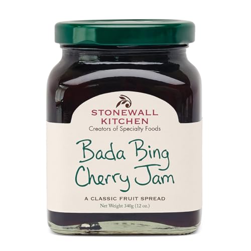 Bada Bing Cherry Jam von Stonewall Kitchen (340 g) - Fruchtaufstrich mit amerikanischen Bing-Kirschen - ideal zu Scones, Joghurt oder als Brotaufstrich - glutenfrei von Stonewall Kitchen