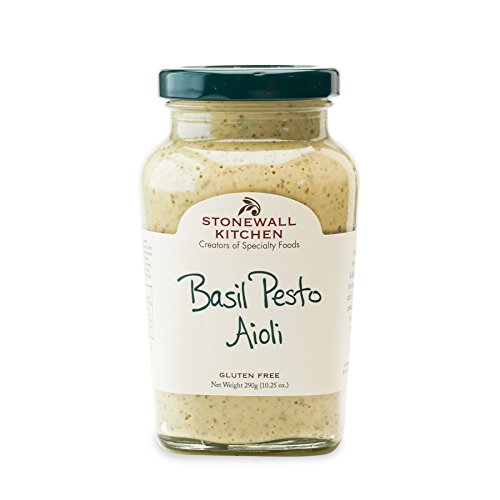 Basil Pesto Aioli von Stonewall Kitchen (291 g) - cremiges Aioli mit Basilikum, Walnüssen und Pinienkernen - ideal als Dip zu Rohkost, auf Sandwiches oder zu Fleisch von Stonewall Kitchen