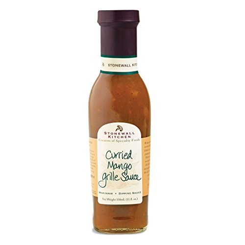 Stonewall Kitchen Curried Mango Grille Sauce, 330 ml – Leicht scharfe, exotisch-fruchtige BBQ-Sauce mit Curry und Mango, ideal zu Hähnchen und Reis von Stonewall Kitchen