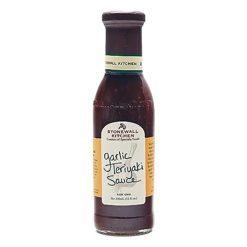 Garlic Teriyaki Sauce von Stonewall Kitchen (330 ml) - feine Teriyaki Soße mit frisch geröstetem Knoblauch und braunem Zucker - ideal zum Glasieren und Marinieren von Fleisch und Gemüse von Stonewall Kitchen