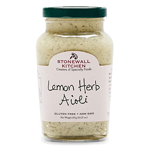 Stonewall Kitchen Lemon Herb Aioli, 291g Glas – Frische, glutenfreie Zitronen-Kräuter-Aioli, Perfekt für Fisch, Fleisch und Sandwiches von Stonewall Kitchen