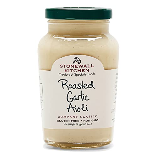 Stonewall Kitchen Roasted Garlic Aioli, 291g Glas – Glutenfreie, cremige Knoblauch-Aioli mit intensivem Aroma, Ideal für Burger und Fleisch von Stonewall Kitchen