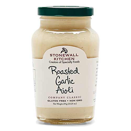 Roasted Garlic Aioli von Stonewall Kitchen (291 g) - cremig-intensives Knoblauch Aioli für alle Knoblauch-Fans - mit französischer Mayonnaise und langsam gerösteten Knoblauchzehen von Stonewall Kitchen