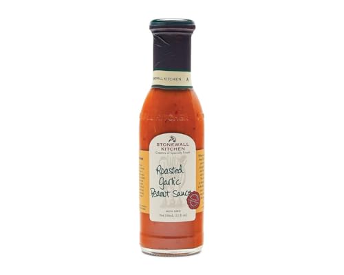 Roasted Garlic Peanut Sauce von Stonewall Kitchen (330 ml) - Gourmet-Soße mit geröstetem Knoblauch und Erdnüssen - ideal für asiatische Gerichte, Hühnchenspieße, Schweinefilet, Shrimps & Co von Stonewall Kitchen