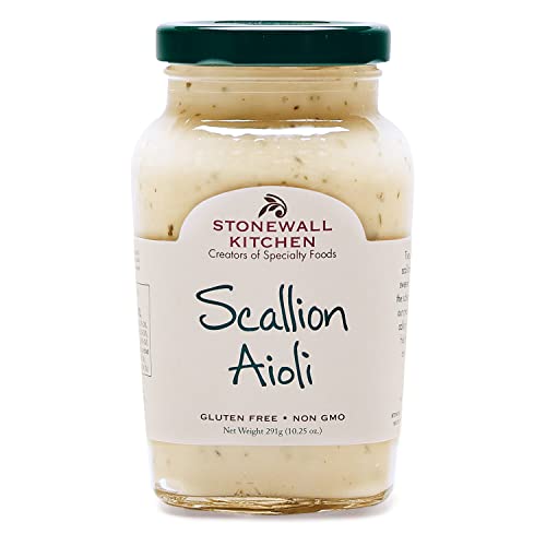 Scallion Aioli von Stonewall Kitchen (291 g) - cremiges Aioli mit feinen Frühlingszwiebeln - ideal zu Bratkartoffelsalaten, Hähnchen, Sandwiches, Burritos oder als Dip für Chips und Gemüse von Stonewall Kitchen
