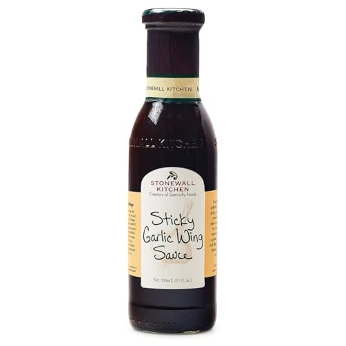Stonewall Kitchen Sticky Garlic Wing Sauce, 330 ml – Würzig-süße BBQ-Sauce mit klebrigem Knoblauch, ideal zum Karamellisieren von Fleisch und Gemüse von Stonewall Kitchen