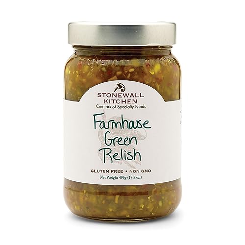 Farmhouse Green Relish von Stonewall Kitchen (496 g) - Relish mit Gurken, Knoblauch und Gewürzen - ideal für Burger, Hot Dogs und Sandwiches von Stonewall Kitchen