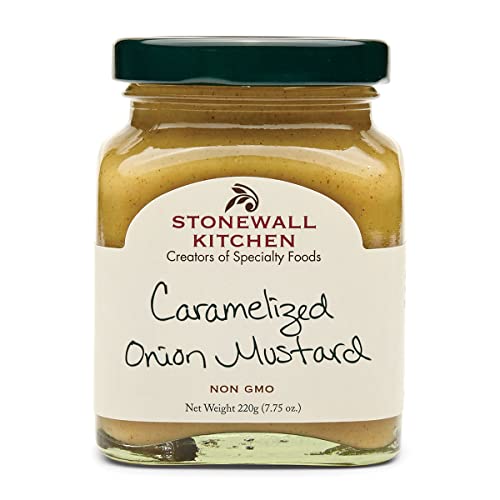 Caramelized Onion Mustard von Stonewall Kitchen (220 g) - feiner Dijon Senf mit karamellisierten Zwiebeln - ideal zu Sandwiches, Burgern, Hot Dogs und Vinaigretten von Stonewall Kitchen