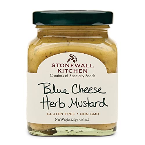 Blue Cheese Herb Mustard von Stonewall Kitchen (220 g) - würziger Kräutersenf mit aromatischem Blauschimmelkäse - ideal zu Sandwiches oder als Dip zu Fleisch und Hühnchen von Stonewall Kitchen