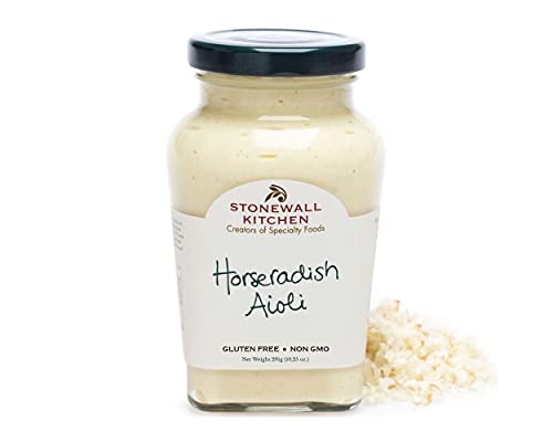 Stonewall Kitchen Horseradish Aioli, 291g Glas – Pikante Meerrettich-Aioli mit Wasabiöl, Lecker zu gegrilltem Gemüse und Sandwiches von Stonewall Kitchen