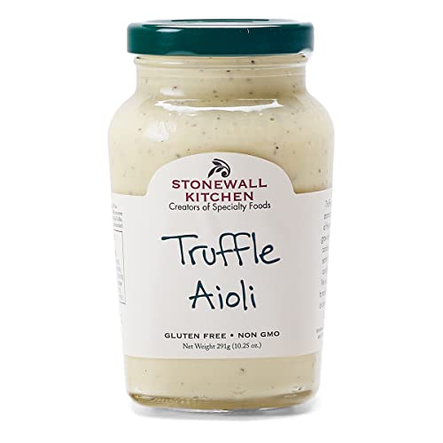 Stonewall Kitchen Truffle Aioli, 291g Glas – Luxuriöse Trüffel-Aioli mit schwarzem Trüffel und Trüffelöl, Perfekt für Burger und Feinschmecker von Stonewall Kitchen