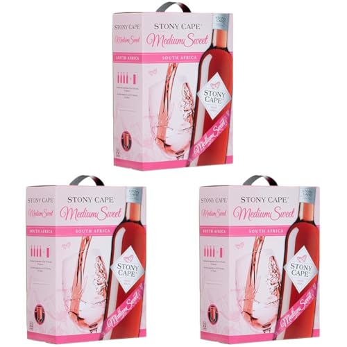 Stony Cape Roséwein Medium Sweet Cuvée Lieblich (1 x 3 l) (Packung mit 3) von Stony Cape