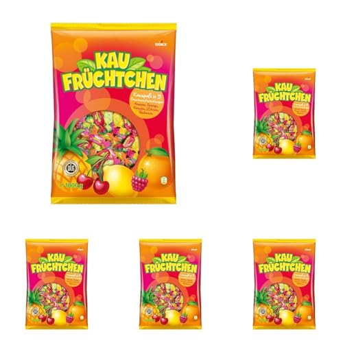 Kaufrüchtchen – 5 x 1000g Vorratspackung – Kaubonbons in fünf fruchtigen Geschmacksrichtungen von Storck