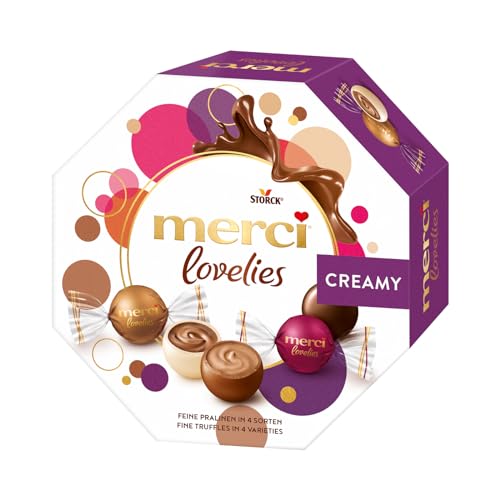 merci lovelies Creamy – 1 x 185g – Pralinenmischung mit gefüllten Schokoladen-Spezialitäten von merci
