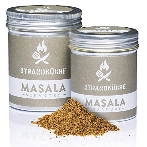 Strandküche Strandby Masala 45 g I Indische Gewürzmischung Bio Masala Pulver mit Koriander Kümmel Pfeffer Nelken Zimt Kardamom Zitrone Lorbeer I Asiatische Gewürze für Geflügel Wok-Gerichte Reis von Strandküche