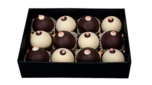Original Salzburger Venusbrüstchen | Maroni-Nougatmasse in weißer oder dunkler Schokolade mit einem Stück Amarenakirsche (12 Stück = 240 g) von Stranz & Scio – Specereyen seit 1838