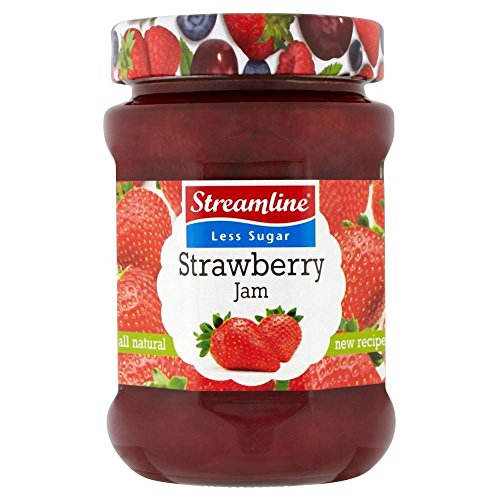 Optimieren Sie weniger Zucker Strawberry Jam mit Zustellbett Fruit (400g) - Packung mit 2 von Streamline