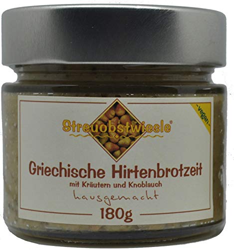 Griechische Hirtenbrotzeit 180 g Rein pflanzlicher, veganer Brotaufstrich mit frischen Zutaten zubereitet. … von Streuobstwiesle