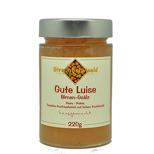 Streuobstwiesle Birnen Gsälz Gute Luise - 220 g - Exquisiter Birnen Fruchtaufstrich - Marmelade, Konfitüre - mit hohem Fruchtanteil von Streuobstwiesle