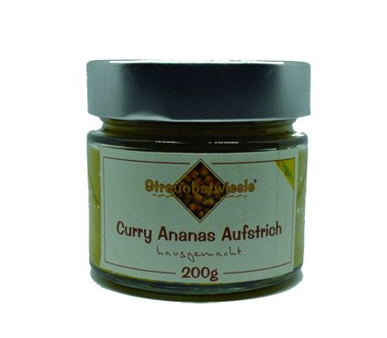 Streuobstwiesle Curry Ananas Aufstrich - 200 g Rein pflanzlicher, veganer Brotaufstrich mit frischen Zutaten zubereitet. von Streuobstwiesle