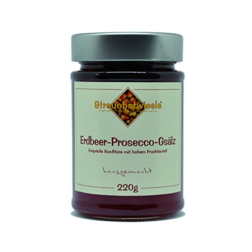 Streuobstwiesle Erdbeer-Prosecco-Gsälz - 220 g - Exquisiter Erdbeer-Prosecco Fruchtaufstrich - Marmelade, Konfitüre - mit hohem Fruchtanteil Streuobstwiesle Erdbeer-Prosecco-Gsälz - 220 g - Exquisiter Erdbeer-Prosecco Fruchtaufstrich - Marmelade, Konfitüre - mit hohem Fruchtanteil von Streuobstwiesle