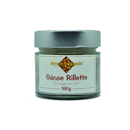 Streuobstwiesle Gänse Rillette - 180 g - Exquisites Gänserillette nach traditioneller, französischer Art hergestellt von Streuobstwiesle