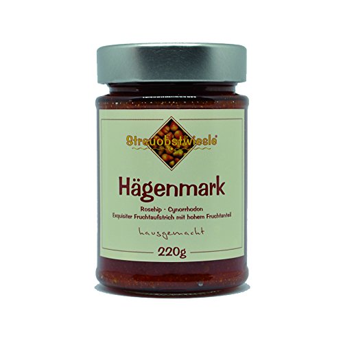 Streuobstwiesle Hägenmark - 220 g - Exquisiter Hagebutten Fruchtaufstrich - Marmelade, Konfitüre - mit hohem Fruchtanteil von Streuobstwiesle