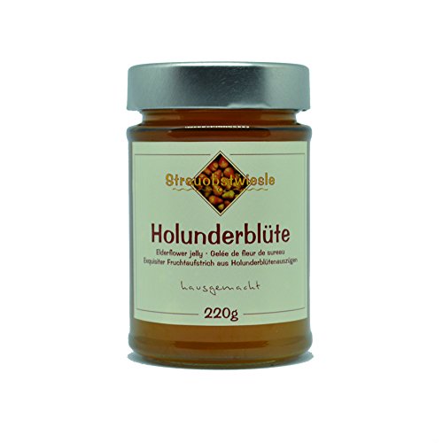 Streuobstwiesle Holunderblüte - 220 g Exquisiter Holunderblüten Fruchtaufstrich - Gelee - mit hohem natürlichem Fruchtsaftanteil von Streuobstwiesle