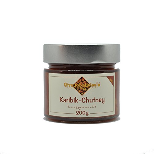 Streuobstwiesle Karibik Chutney - 200 g - Herzhafte, handgerührte, aromatische Sauce aus Deutschland zum Grillen, zum Fondue, zum Raclette, zum Kase, zum Reis. von Streuobstwiesle