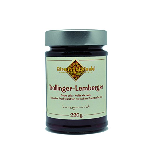 Streuobstwiesle Trollinger Lemberger - 220 g Exquisiter Trauben Fruchtaufstrich - Gelee - mit hohem natürlichem Fruchtsaftanteil von Streuobstwiesle
