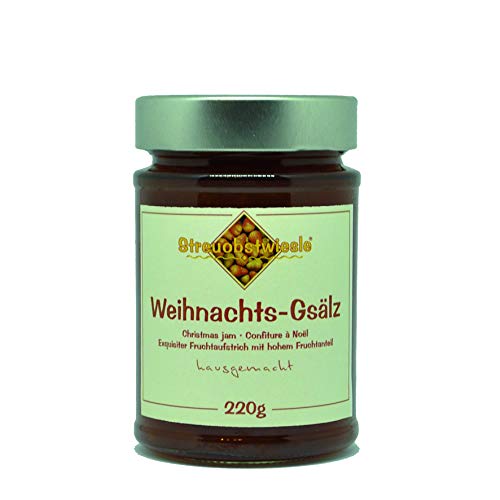 Streuobstwiesle Weihnachts Gsälz - 220 g - Exquisiter Weihnachts Fruchtaufstrich - Marmelade, Konfitüre - mit hohem Fruchtanteil von Streuobstwiesle