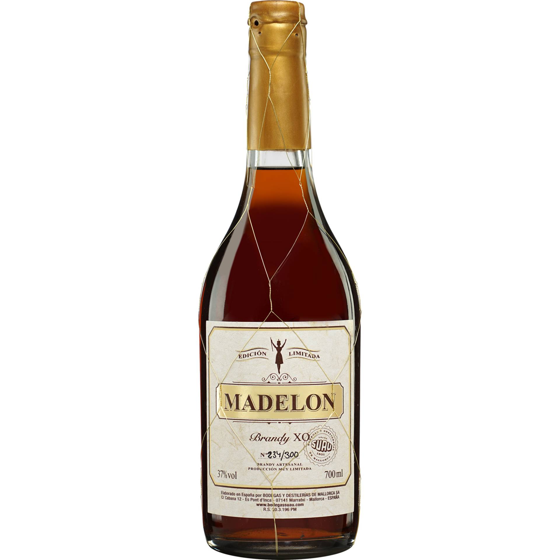 Brandy Suau Madelon - 0,7 L.  0.7L 37% Vol. Brandy aus Spanien von Suau