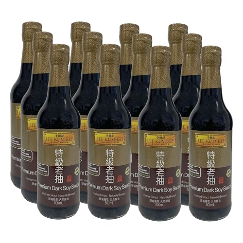 LEE KUM KEE PREMIUM SOJA SAUCE 12x 500ml Glasflasche | dunkel | Soja-Soße | soy sauce | hauch von Süße | subtiler Sojabohnengeschmack von Sucelos