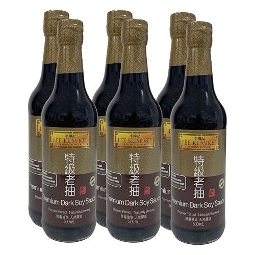 LEE KUM KEE PREMIUM SOJA SAUCE 6x 500ml Glasflasche | dunkel | Soja-Soße | soy sauce | hauch von Süße | subtiler Sojabohnengeschmack von Sucelos