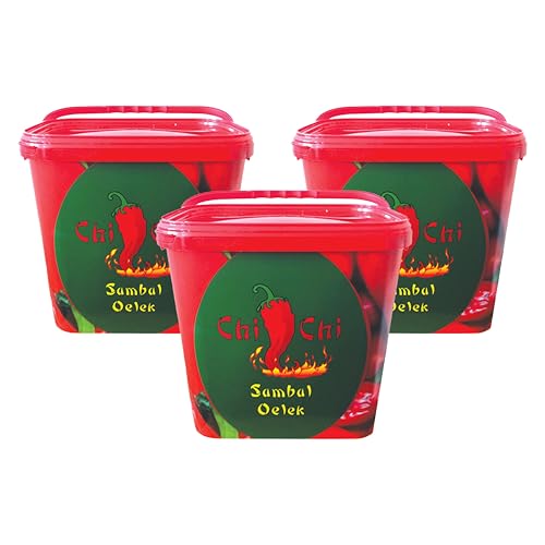 CHI-CHI SAMBAL OELEK 3x 10KG EIMER | Chili Paste | Würzpaste feurig | scharf | hot | aus roten Pfefferschoten - Pfefferonen | für asiatische Fleisch-und Geflügelgerichte von Sucelos