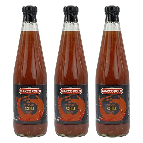 MARCO-POLO SWEET THAI CHILI SAUCE 3x 700ml Plastikflasche | Thai-Soße | thailand sauce | aus roten Chilischoten | süß und pikant von Sucelos