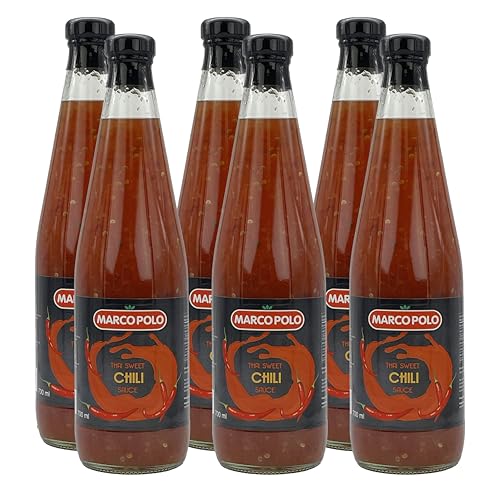 MARCO-POLO SWEET THAI CHILI SAUCE 6x 700ml Plastikflasche | Thai-Soße | thailand sauce | aus roten Chilischoten | süß und pikant von Sucelos
